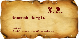 Nemcsok Margit névjegykártya
